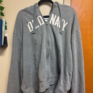 Old Navy Men's Zip-Up Gray Sweater